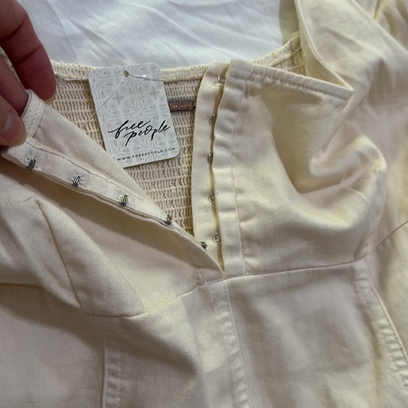 Free People ivory denim dress size M - Picture 9 of 9